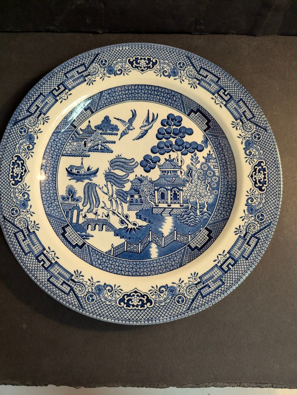Vintage Churchill Blue Willow Dinner Plates Set of 3 English Ironstone
